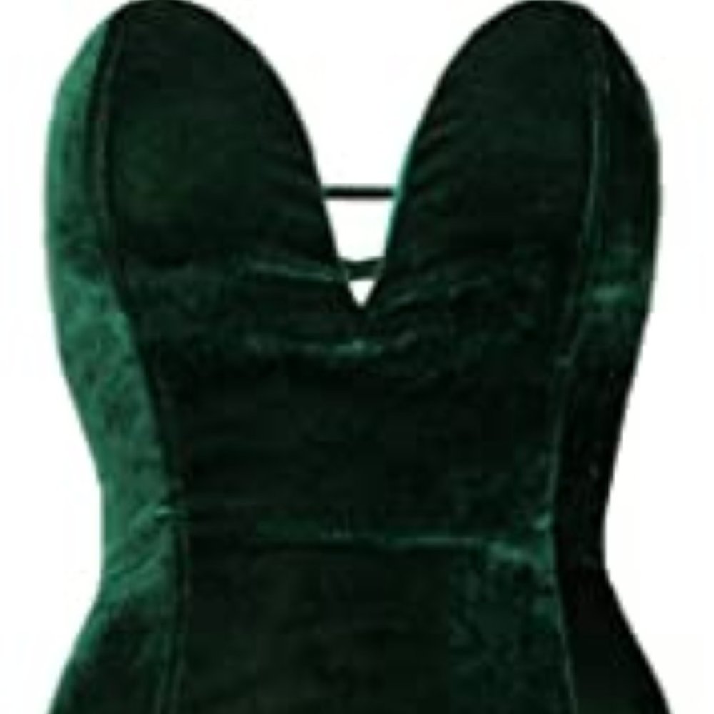 Choies Women's Dark Green Sexy Plunge Neck